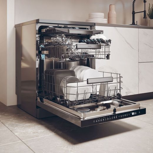 Haier i-Pro Series 7 Standard Dishwasher - Graphite - Dishwasher in kitchen shot